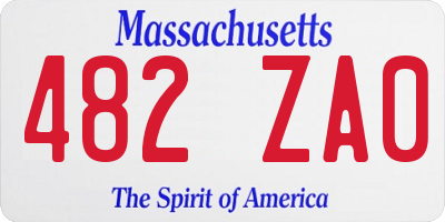 MA license plate 482ZA0