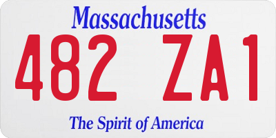 MA license plate 482ZA1