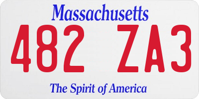 MA license plate 482ZA3