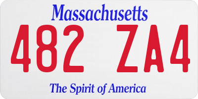 MA license plate 482ZA4