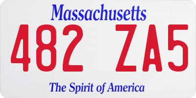 MA license plate 482ZA5