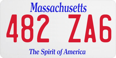MA license plate 482ZA6