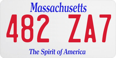 MA license plate 482ZA7