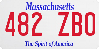 MA license plate 482ZB0
