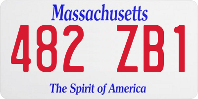 MA license plate 482ZB1