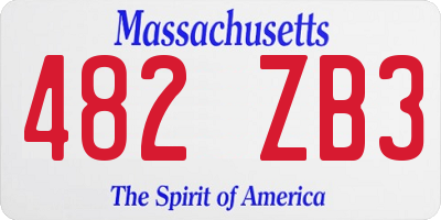 MA license plate 482ZB3