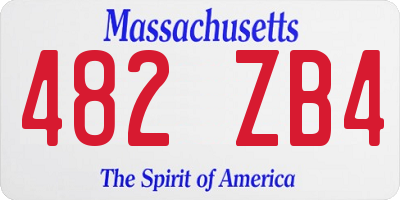 MA license plate 482ZB4