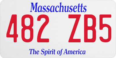 MA license plate 482ZB5