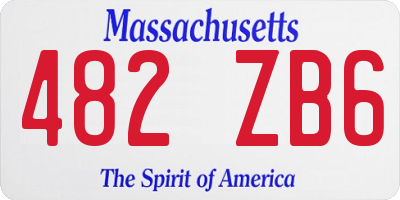 MA license plate 482ZB6