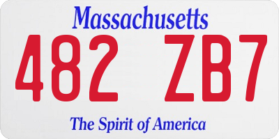 MA license plate 482ZB7