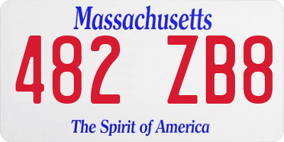 MA license plate 482ZB8