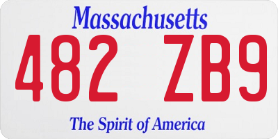MA license plate 482ZB9