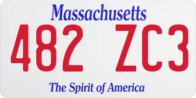 MA license plate 482ZC3
