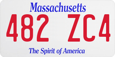MA license plate 482ZC4