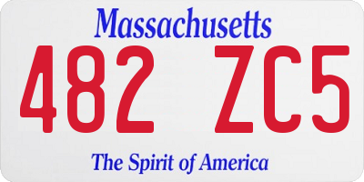 MA license plate 482ZC5