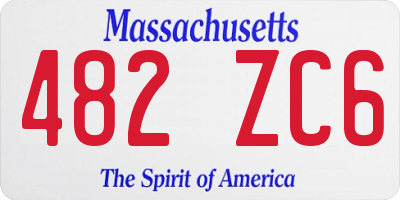 MA license plate 482ZC6