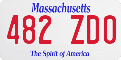 MA license plate 482ZD0