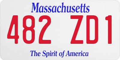 MA license plate 482ZD1