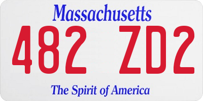 MA license plate 482ZD2