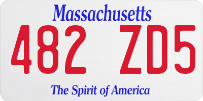 MA license plate 482ZD5