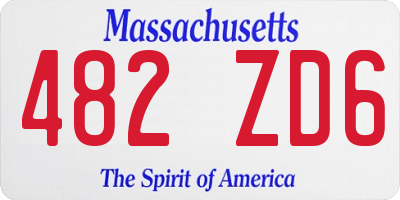 MA license plate 482ZD6