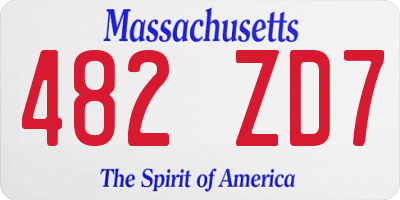 MA license plate 482ZD7
