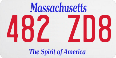 MA license plate 482ZD8