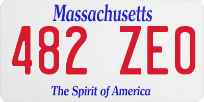 MA license plate 482ZE0