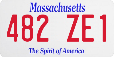 MA license plate 482ZE1