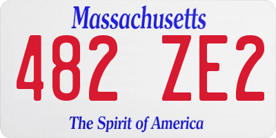 MA license plate 482ZE2