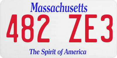 MA license plate 482ZE3