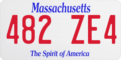 MA license plate 482ZE4