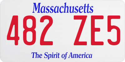 MA license plate 482ZE5