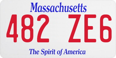 MA license plate 482ZE6