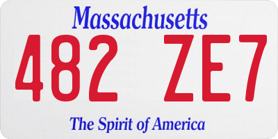 MA license plate 482ZE7