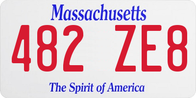 MA license plate 482ZE8