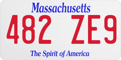 MA license plate 482ZE9