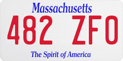 MA license plate 482ZF0