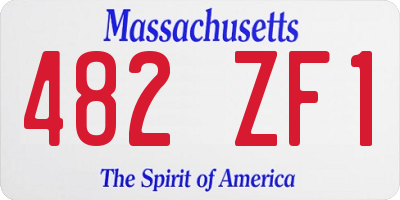 MA license plate 482ZF1