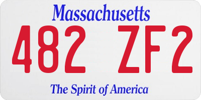 MA license plate 482ZF2