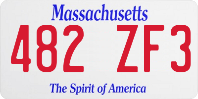 MA license plate 482ZF3