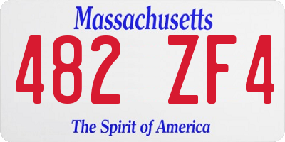 MA license plate 482ZF4