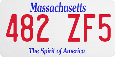 MA license plate 482ZF5