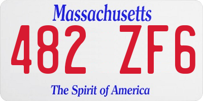 MA license plate 482ZF6