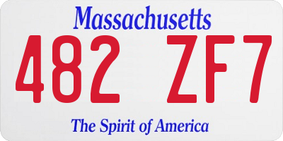 MA license plate 482ZF7