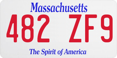 MA license plate 482ZF9