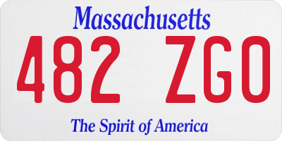 MA license plate 482ZG0