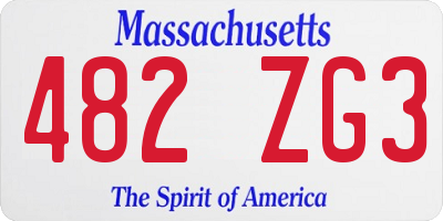 MA license plate 482ZG3