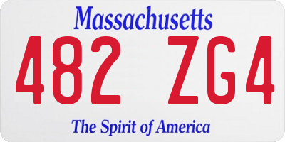MA license plate 482ZG4