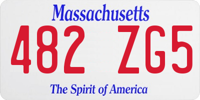 MA license plate 482ZG5
